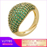 Wholesale New Color Diamond Opening Adjustable Wide Face Thick Ring Nihaojewelry sku image 3
