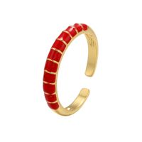 Wholesale Fashion Contrast Color Opening Adjustable Copper Ring Nihaojewelry sku image 2