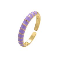Wholesale Fashion Contrast Color Opening Adjustable Copper Ring Nihaojewelry sku image 3