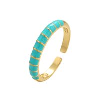 Wholesale Fashion Contrast Color Opening Adjustable Copper Ring Nihaojewelry sku image 4