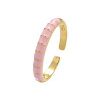 Wholesale Fashion Contrast Color Opening Adjustable Copper Ring Nihaojewelry sku image 6