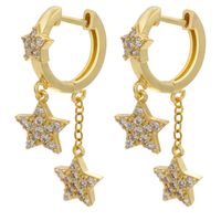 Wholesale New Style Micro Inlaid Star Pendant Long Copper Earrings Nihaojewelry sku image 1