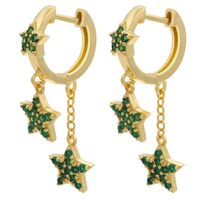 Wholesale New Style Micro Inlaid Star Pendant Long Copper Earrings Nihaojewelry sku image 2