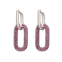 Colored Diamonds Double Rectangular Earrings Wholesale Jewelry Nihaojewelry sku image 4