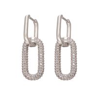 Colored Diamonds Double Rectangular Earrings Wholesale Jewelry Nihaojewelry sku image 2