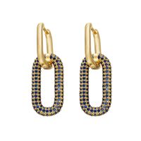 Diamants Colorés Double Boucles D&#39;oreilles Rectangulaires Bijoux En Gros Nihaojewelry sku image 5