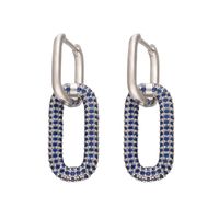 Diamants Colorés Double Boucles D&#39;oreilles Rectangulaires Bijoux En Gros Nihaojewelry sku image 6