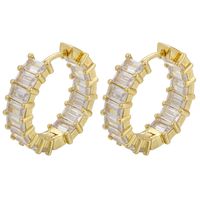 Wholesale Fashion Micro-inlaid Square Zircon Big Earrings Nihaojewelry sku image 1