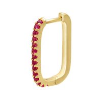 Wholesale Einfache Mikroeingelegte Farbige Diamanten Rechteckige Ohrringe Nihaojewelry sku image 2