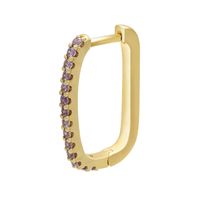 Vente En Gros Boucles D&#39;oreilles Rectangulaires Simples En Diamants Colorés Micro-incrustés Nihaojewelry sku image 5