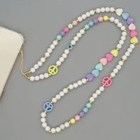 Acrylic Round Glass Beads Mobile Phone Chain Wholesale Nihaojewelry sku image 1