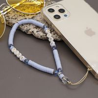 Alphabet Soft Ceramic Crystal Beads Eyes Short Mobile Phone Chain Wholesale Nihaojewelry sku image 1