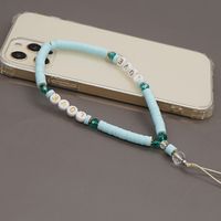 Alphabet Soft Ceramic Crystal Beads Eyes Short Mobile Phone Chain Wholesale Nihaojewelry sku image 2