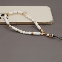 Alphabet Soft Ceramic Crystal Beads Eyes Short Mobile Phone Chain Wholesale Nihaojewelry sku image 4