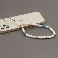 Alphabet Soft Ceramic Crystal Beads Eyes Short Mobile Phone Chain Wholesale Nihaojewelry sku image 3