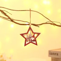 Großhandel Neue Weihnachtsbaum Holz Leuchtende Anhänger Ornamente Nihaojewelry sku image 2