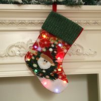 Wholesale New Large Led Luminous Christmas Socks Gift Bag Nihaojewelry sku image 1