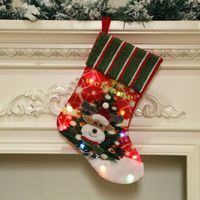 Wholesale New Large Led Luminous Christmas Socks Gift Bag Nihaojewelry sku image 3