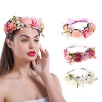 Multi-delicate Europe And America Cross Border Fashion Women's Artificial Flower Garland Christmas Hair Accessories Hair Band Factory Wholesale main image 3
