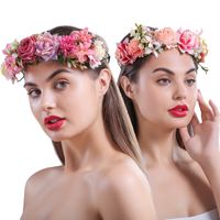 Multi-delicate Europe And America Cross Border Fashion Women's Artificial Flower Garland Christmas Hair Accessories Hair Band Factory Wholesale main image 4