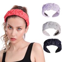 Creative New Chiffon Pleated Fabric Spring And Summer Simplicity With Gold Flash Wide Brim Hair Band Non-slip All-matching Headband main image 1