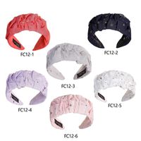 Creative New Chiffon Pleated Fabric Spring And Summer Simplicity With Gold Flash Wide Brim Hair Band Non-slip All-matching Headband main image 3