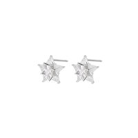 Wholesale Fashion Zircon Inlaid Five-pointed Star Copper Stud Earrings Nihaojewelry main image 8