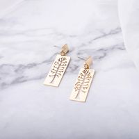 Rectangular Hollow Tree Fashion Earrings Wholesale Jewelry Nihaojewelry main image 1