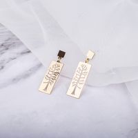 Rectangular Hollow Tree Fashion Earrings Wholesale Jewelry Nihaojewelry main image 4