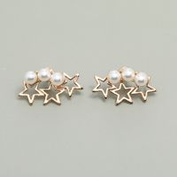 Pearl Five-pointed Star Korean Style Earrings Wholesale Jewelry Nihaojewelry sku image 1