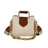 Wide Shoulder Strap Texture Chain Shoulder Messenger Bucket Bag Wholesale Nihaojewelry main image 6