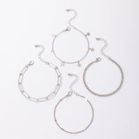 Wholesale Fashion Thick Chain Star Pendant Tassel Alloy Bracelet Set Nihaojewelry sku image 1