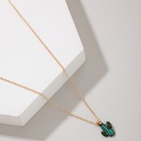 Wholesale Fashion Green Cactus Pendant Alloy Necklace Nihaojewelry sku image 1