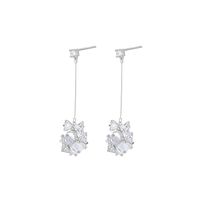 Wholesale Fashion Three-dimensional Square Zirconium Long Copper Earrings Nihaojewelry main image 8