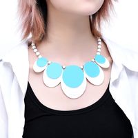 Wholesale Retro Double Layer Glossy Resin Necklace Nihaojewelry main image 1