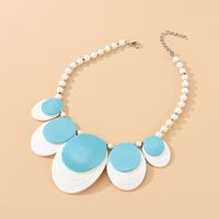 Wholesale Retro Double Layer Glossy Resin Necklace Nihaojewelry main image 3