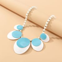 Wholesale Retro Double Layer Glossy Resin Necklace Nihaojewelry main image 4