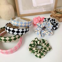 Wholesale Fabric Checkerboard Hair Rope Hair Band Nihaojewelry main image 6