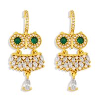 Fashion Creative Zircon Animal Owl Earrings Wholesale Nihaojewelry main image 1