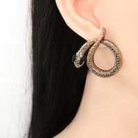 New Retro Diamond-studded Snake Earrings Wholesale Nihaojewelry main image 3