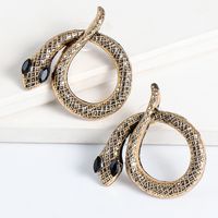 New Retro Diamond-studded Snake Earrings Wholesale Nihaojewelry main image 4