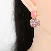 Fashion Diamond Alloy Acrylic Earrings Ear Studs main image 5