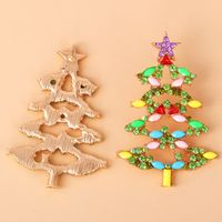 54729 Christmas All-match Earrings European And American Fashion Hot-selling New Arrival Cartoon Christmas Tree Earrings Rhinestone-encrusted Jewelry main image 4