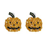 Horror Halloween Orange Pumpkin Ghost Combination Earrings Wholesale Nihaojewelry main image 1