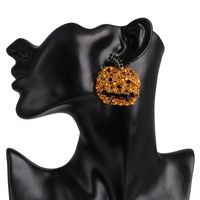 Horror Halloween Orange Pumpkin Ghost Combination Earrings Wholesale Nihaojewelry main image 6
