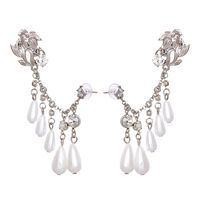 Vintage Fashion Inlaid Pearl Geometric Earrings Wholesale Nihaojewelry main image 2