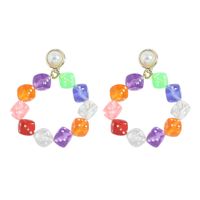Europe And America Cross Border Hot Selling Creative Funny Three-dimensional Candy Color Sieve Earrings Handmade Beaded Special Earrings Wholesale main image 3