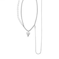 Großhandel Mode Natürliche Süßwasserperlennähte Kette Quaste Titanstahl Halskette Nihaojewelry main image 6