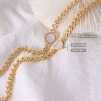 Wholesale Jewelry Wheat Chain White Heart-shaped Shell Titanium Steel Bracelet Nihaojewelry main image 3