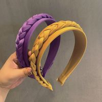Wholesale Simple Solid Color Braided Wide-brimmed Headband Nihaojewelry main image 3